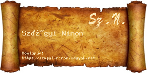 Szügyi Ninon névjegykártya